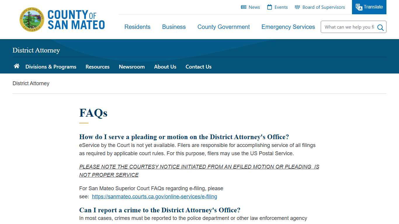 FAQs County of San Mateo, CA